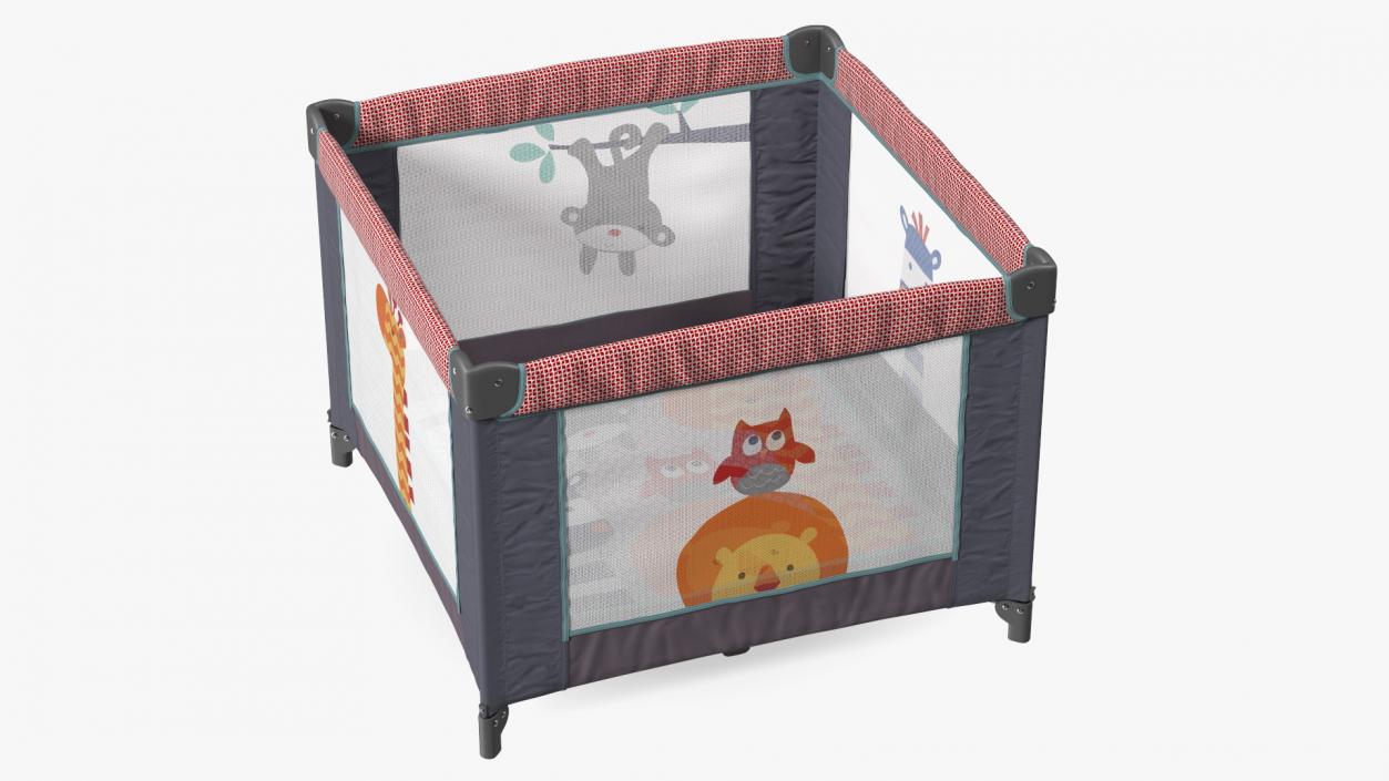 Folding Square Baby Playpen 3D