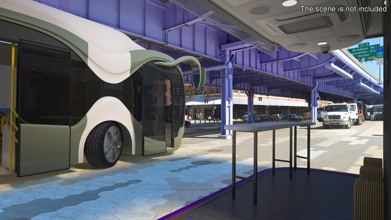 Futuristic Electric Bus at a Smart Stop 3D model