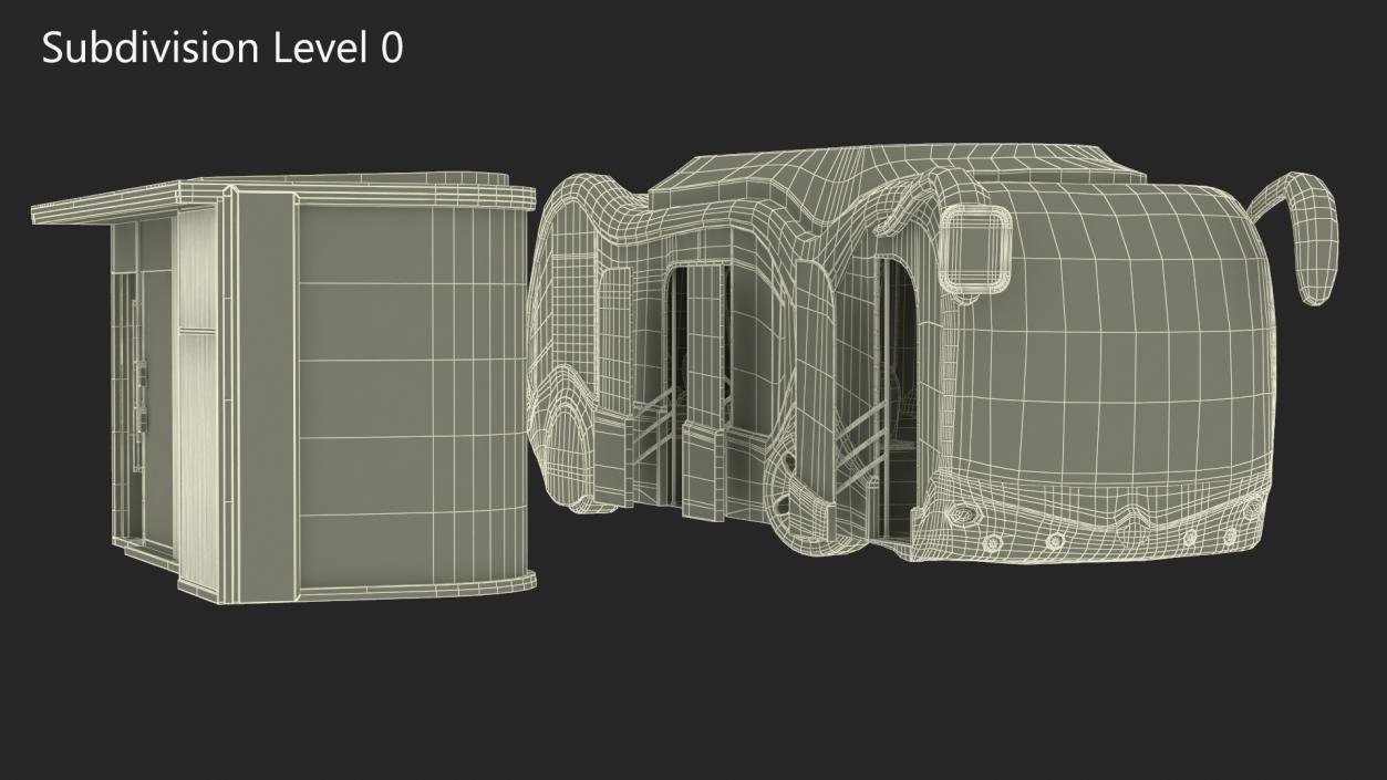 Futuristic Electric Bus at a Smart Stop 3D model