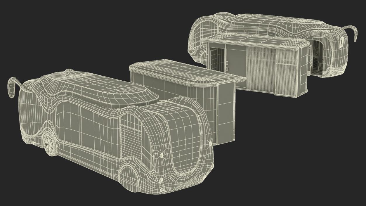 Futuristic Electric Bus at a Smart Stop 3D model