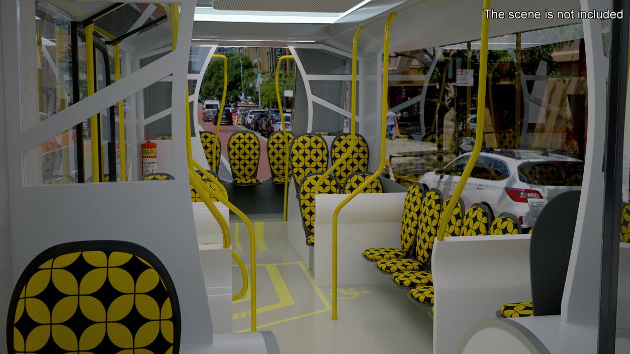 Futuristic Electric Bus at a Smart Stop 3D model