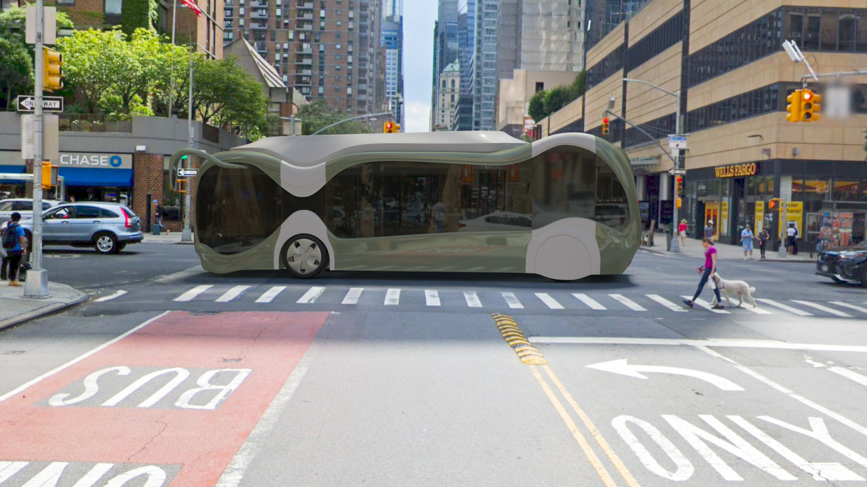 Futuristic Electric Bus at a Smart Stop 3D model