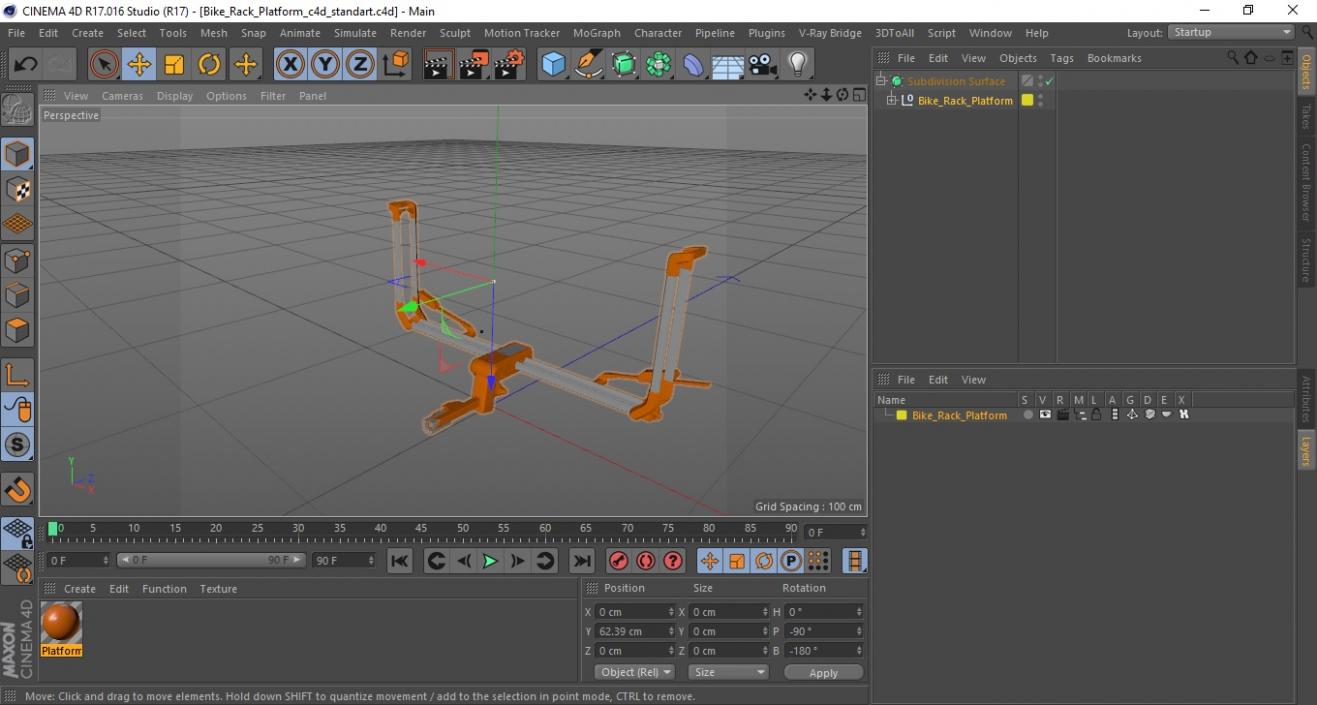 3D Bike Rack Platform model