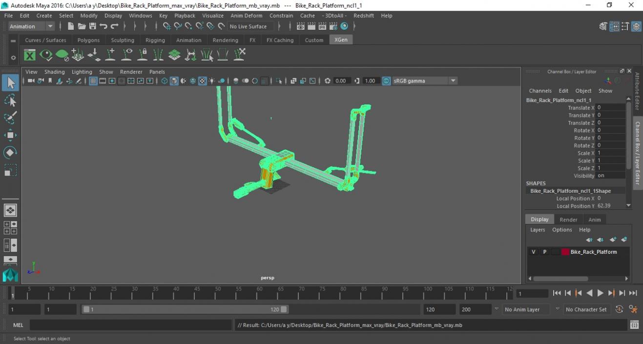 3D Bike Rack Platform model