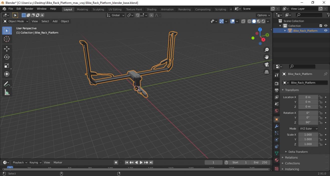 3D Bike Rack Platform model