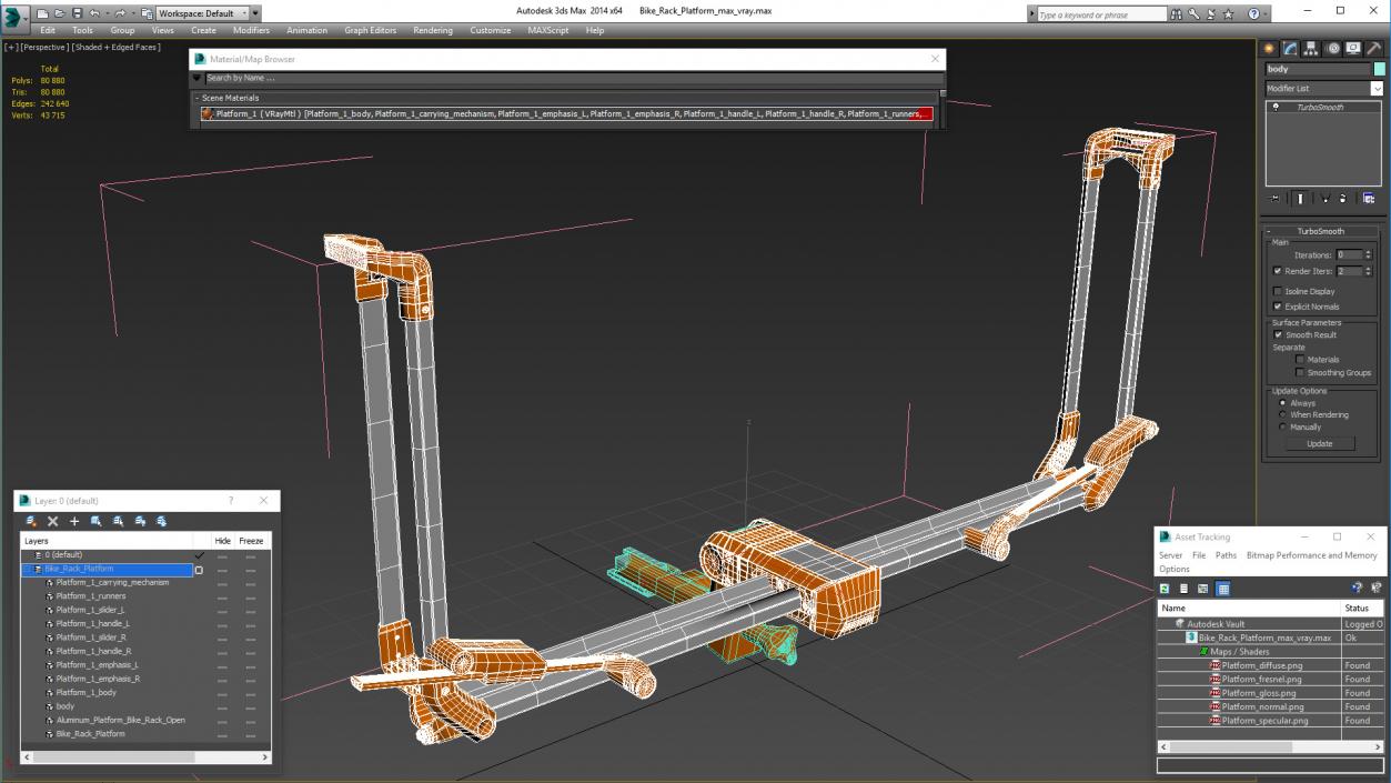 3D Bike Rack Platform model