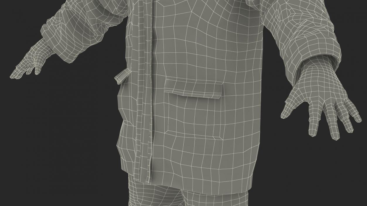 3D Homeless Old Man A-Pose model