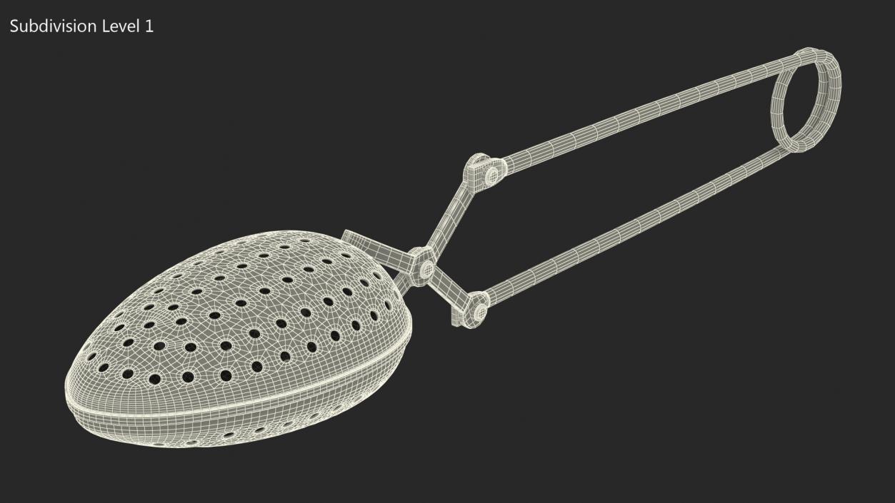 3D Stainless Steel Tea Infuser Spoon model