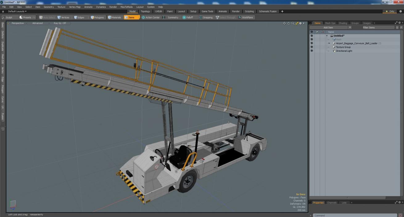 3D Airport Baggage Conveyor Belt Loader