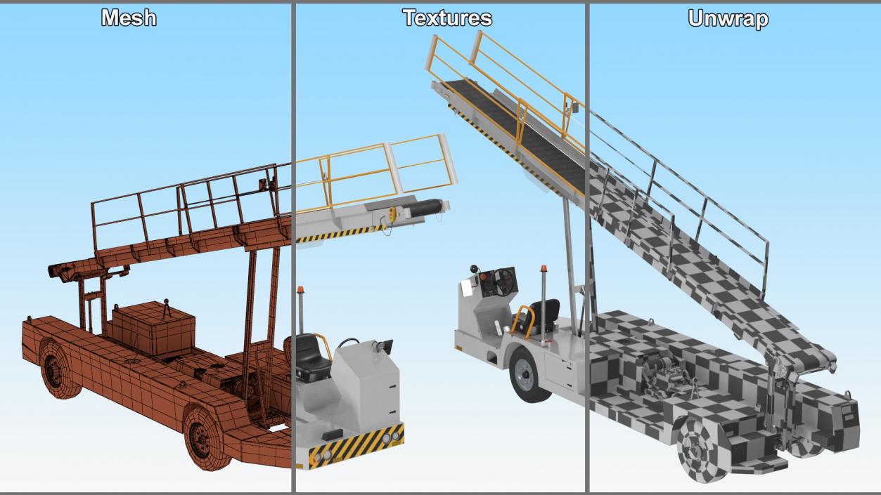 3D Airport Baggage Conveyor Belt Loader