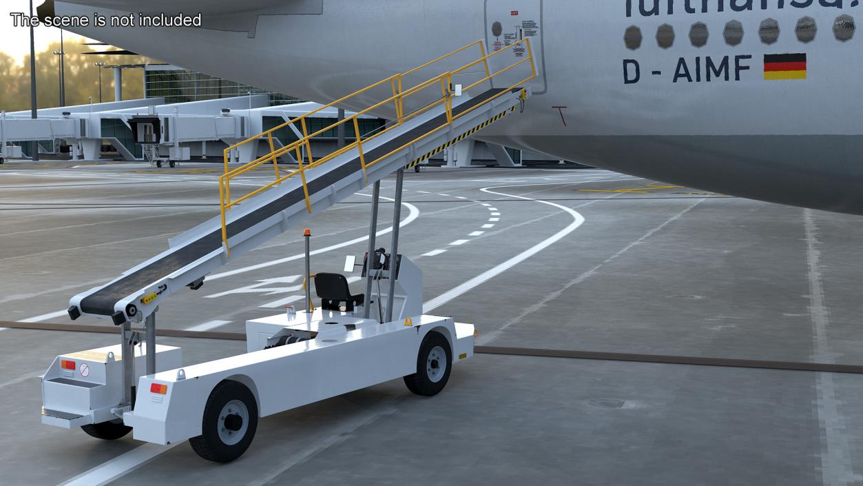 3D Airport Baggage Conveyor Belt Loader