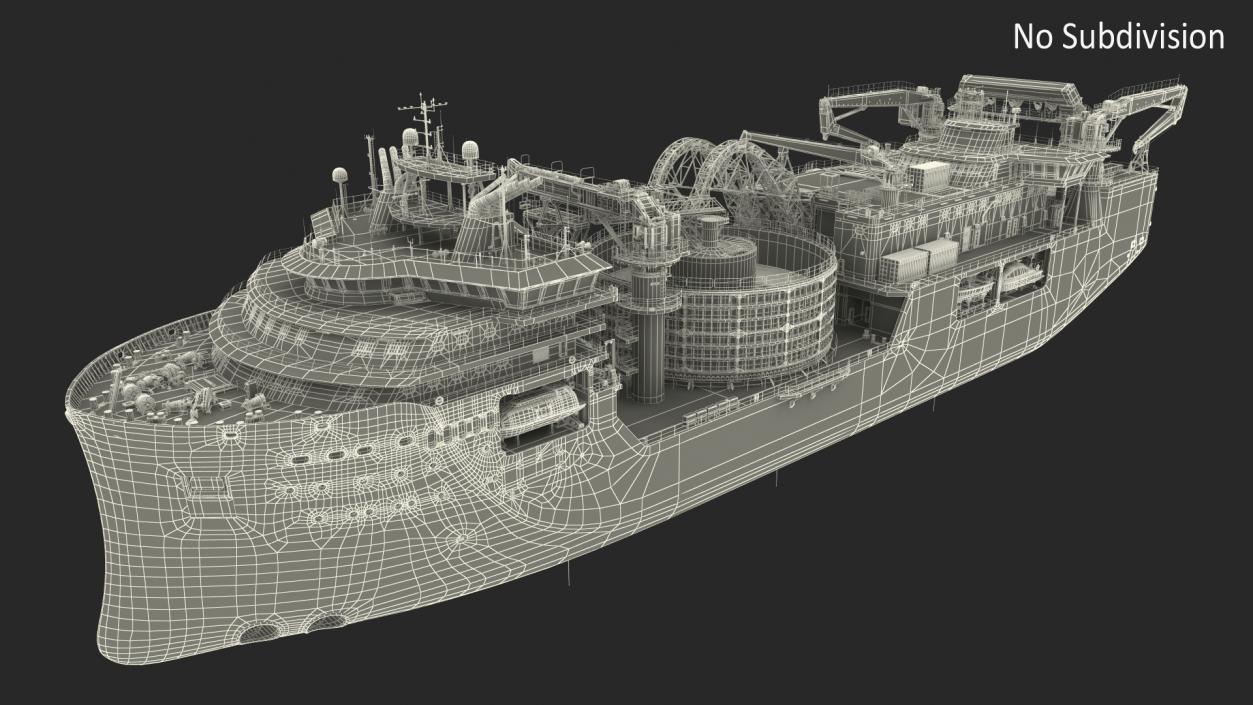 3D Cable Layer Vessel Blue model