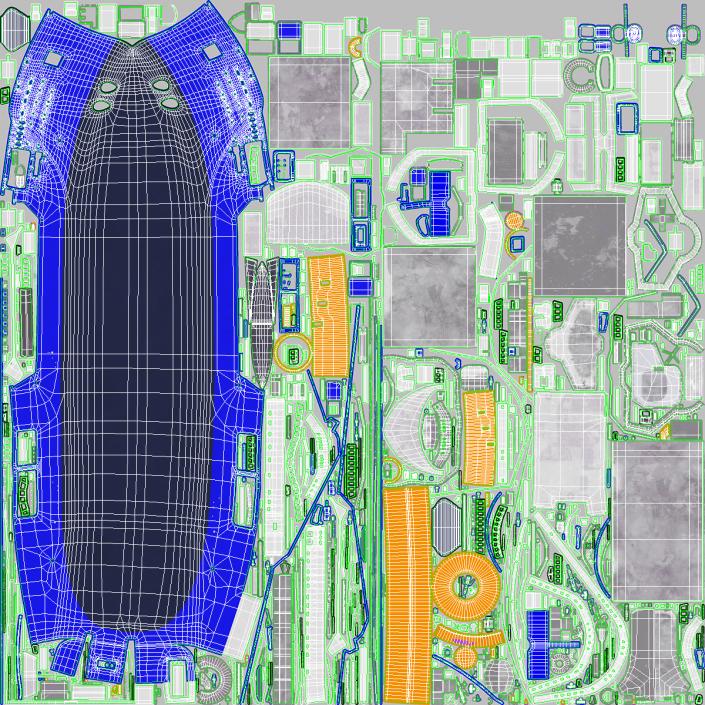 3D Cable Layer Vessel Blue model