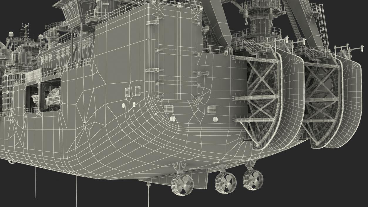 3D Cable Layer Vessel Blue model