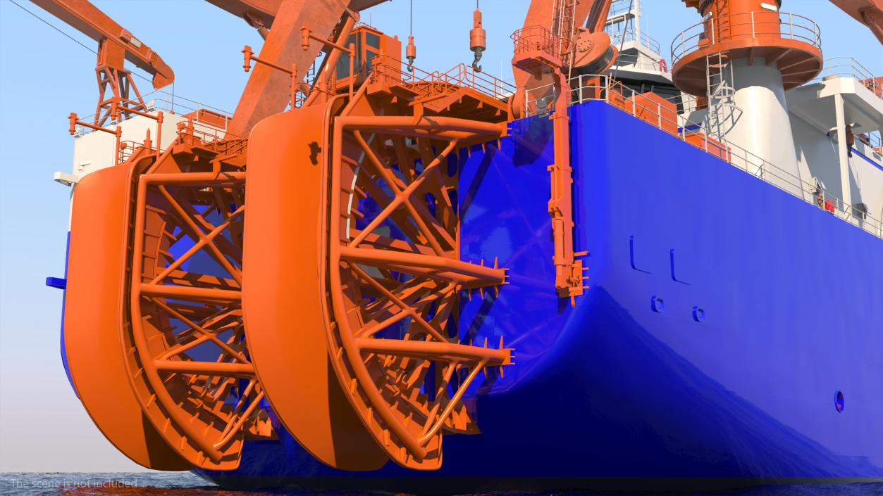 3D Cable Layer Vessel Blue model