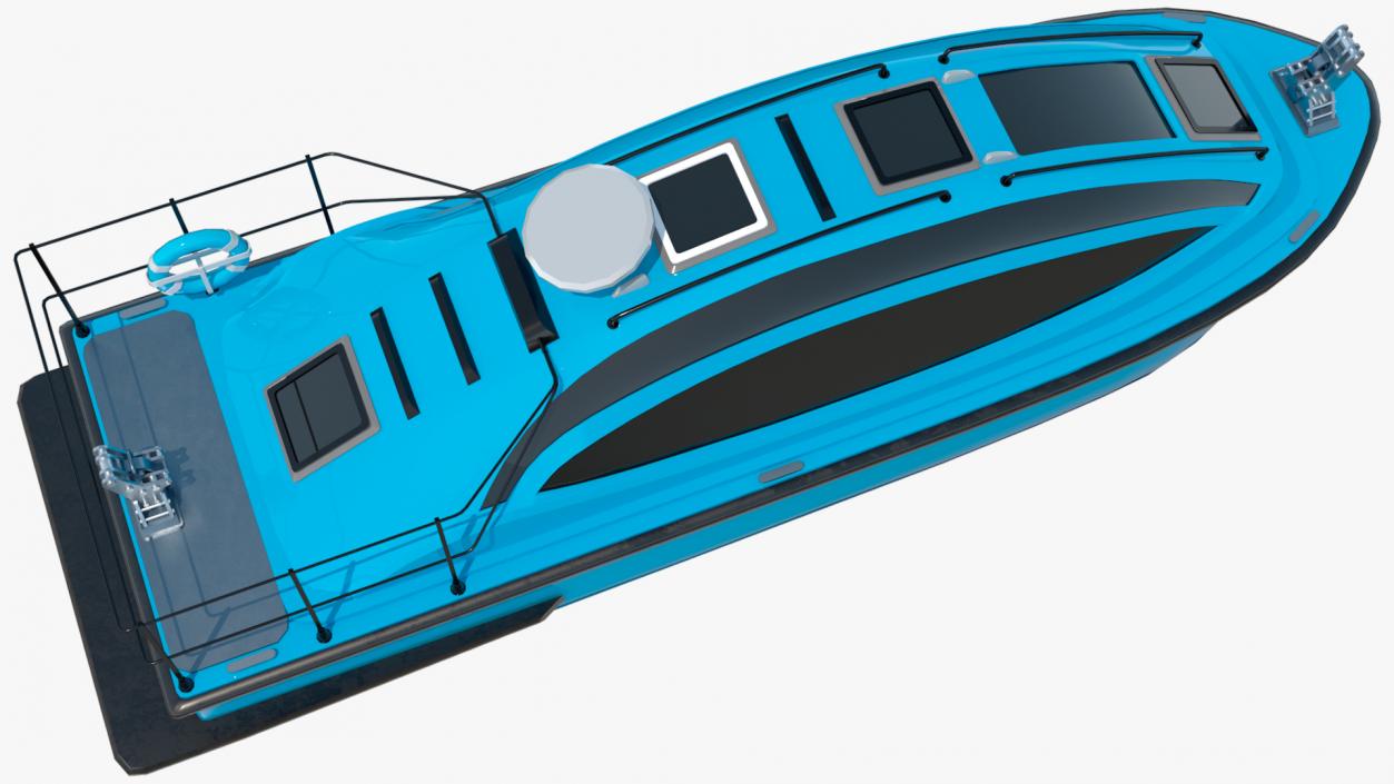 3D Cable Layer Vessel Blue model