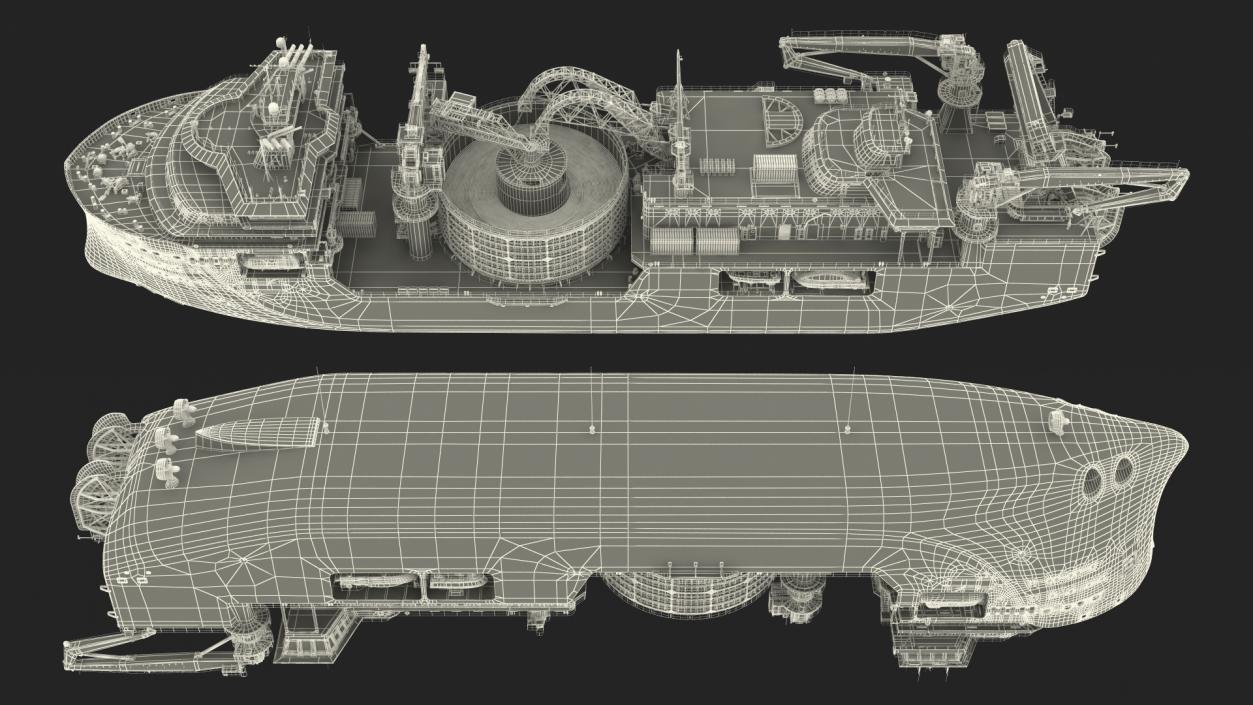 3D Cable Layer Vessel Blue model