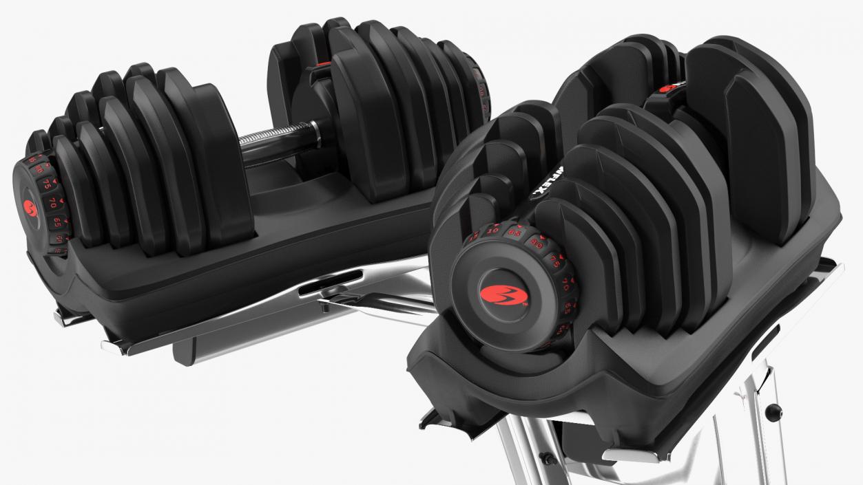 Bowflex SelectTech Dumbbell with Stand Set 3D