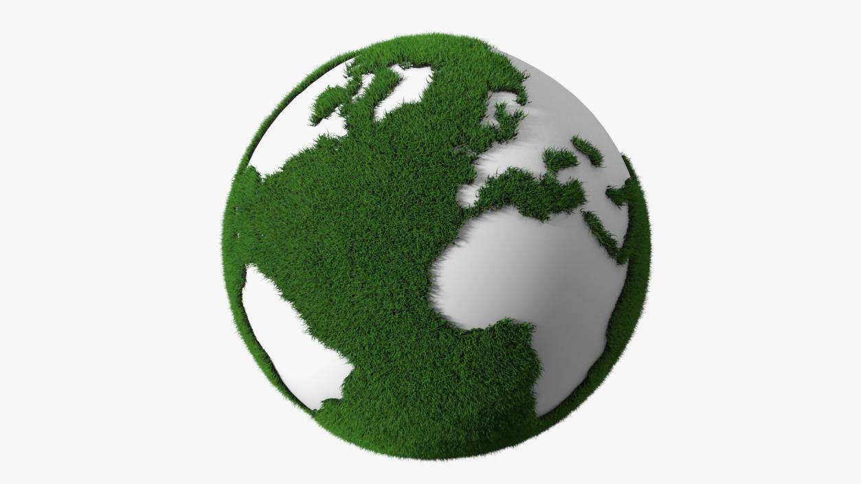 3D model Grass Stylized Earth Globes Set Fur