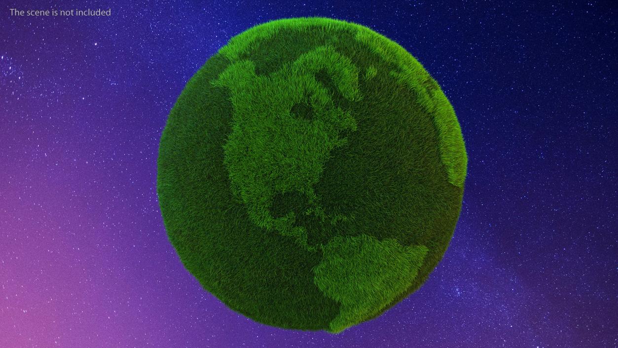 3D model Grass Stylized Earth Globes Set Fur