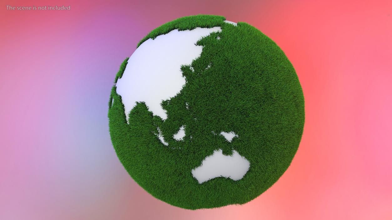 3D model Grass Stylized Earth Globes Set Fur