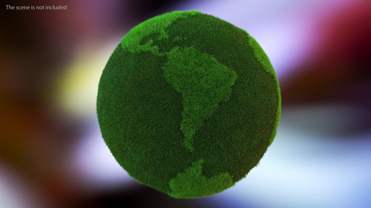 3D model Grass Stylized Earth Globes Set Fur