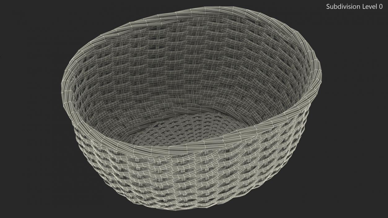 Wicker Basket Made of Straw 3D