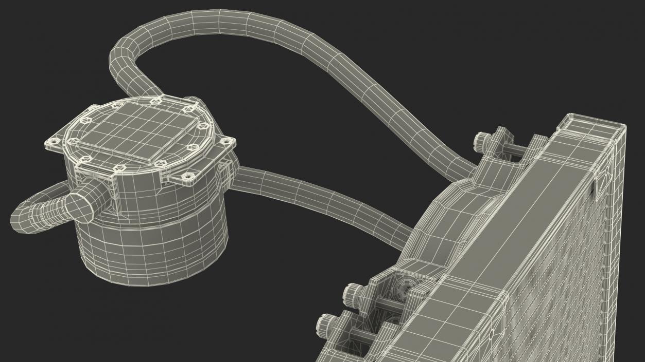 3D model Dual Fan CPU RGB Liquid Cooler