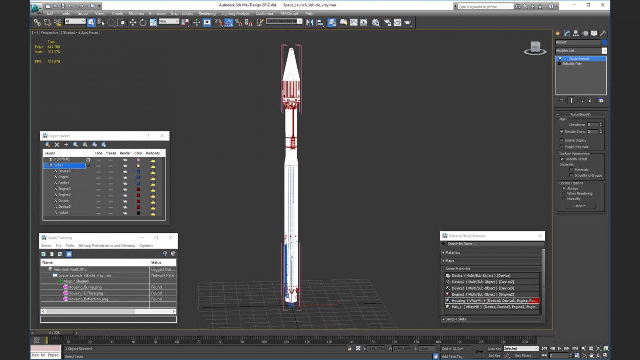 3D model Space Launch Vehicle