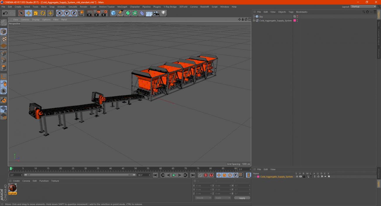 3D Cold Aggregate Supply System model