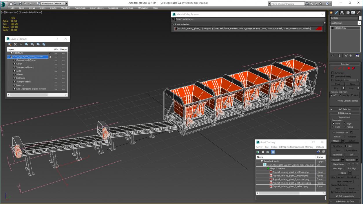 3D Cold Aggregate Supply System model