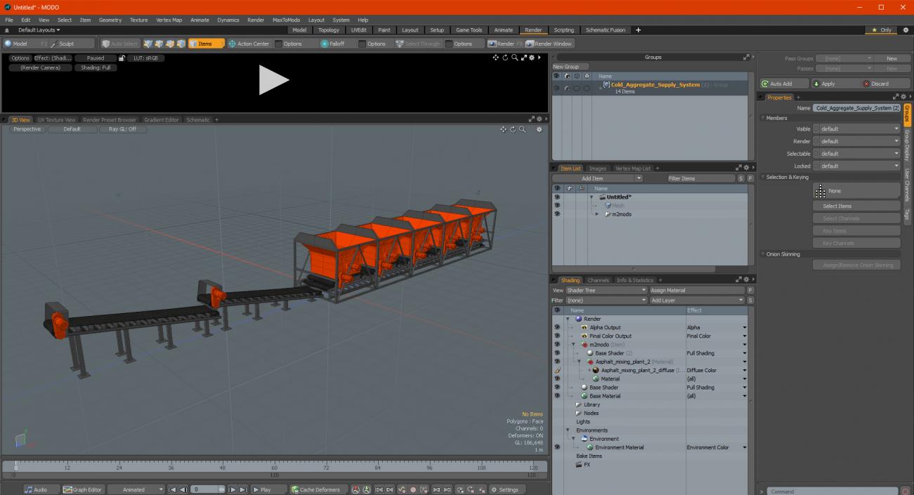 3D Cold Aggregate Supply System model