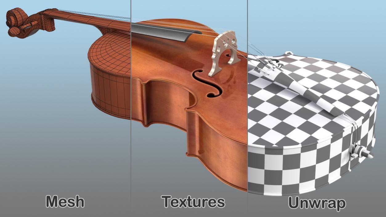 Classic Cello Instrument 3D model