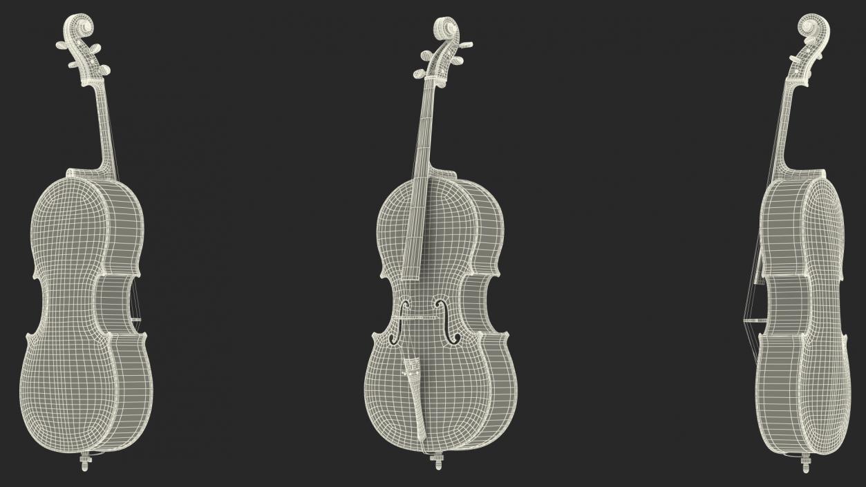 Classic Cello Instrument 3D model