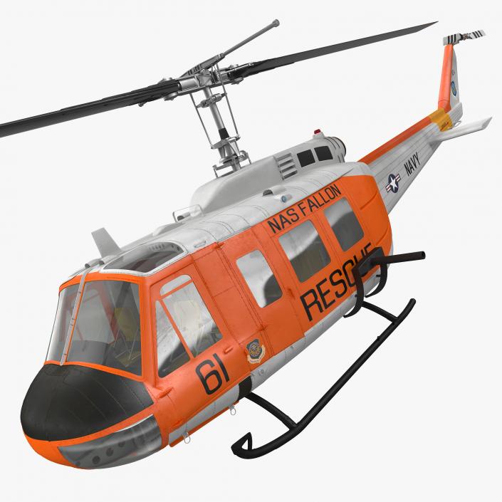 3D model US Navy Bell UH-1 Iroquois Rescue Rigged