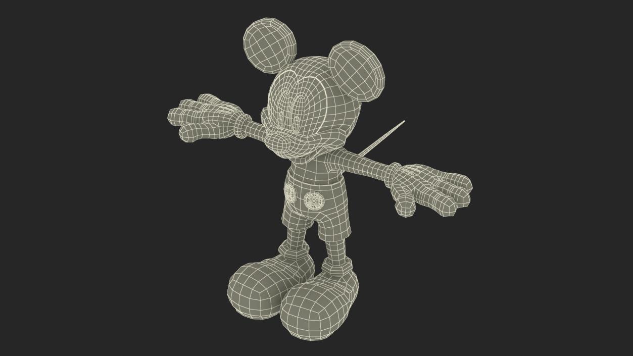 Cartoon Character Mickey Mouse Rigged 3D