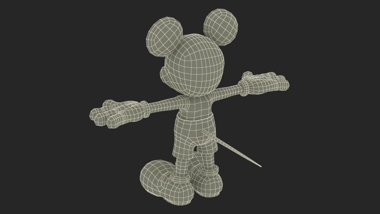 3D Cartoon Character Mickey Mouse Rigged for Cinema model