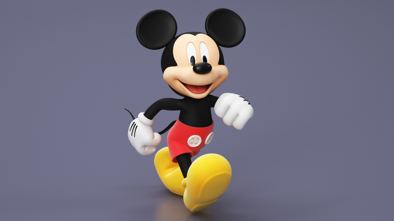 3D Cartoon Character Mickey Mouse Rigged for Cinema model