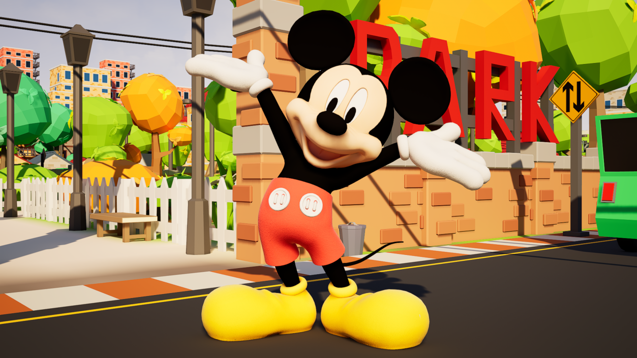 Cartoon Character Mickey Mouse Rigged 3D