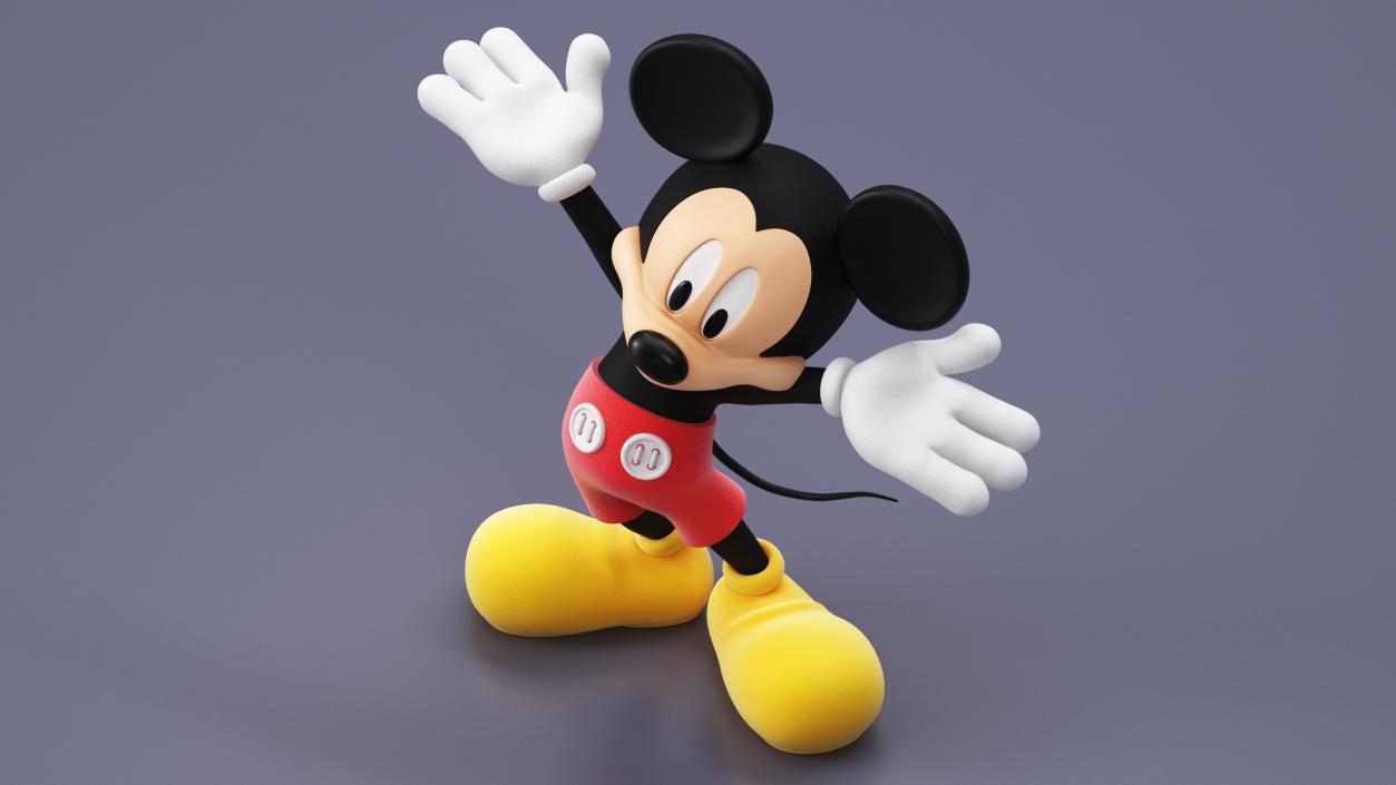 3D Cartoon Character Mickey Mouse Rigged for Cinema model