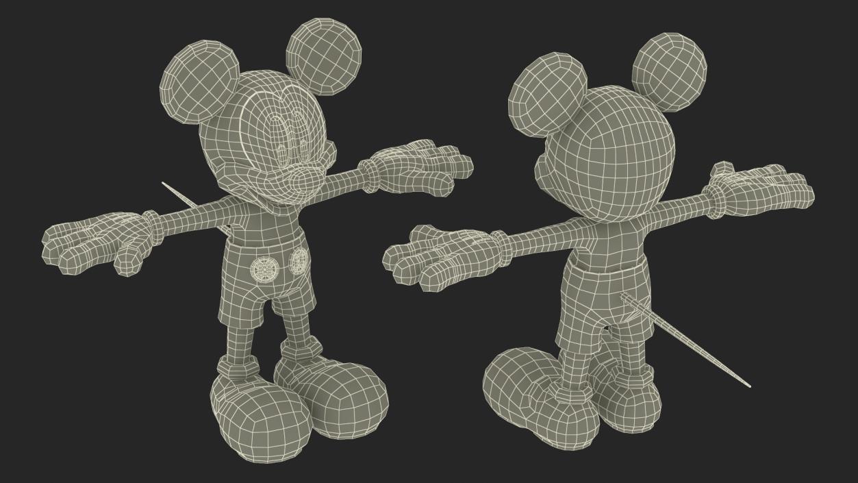 Cartoon Character Mickey Mouse Rigged 3D