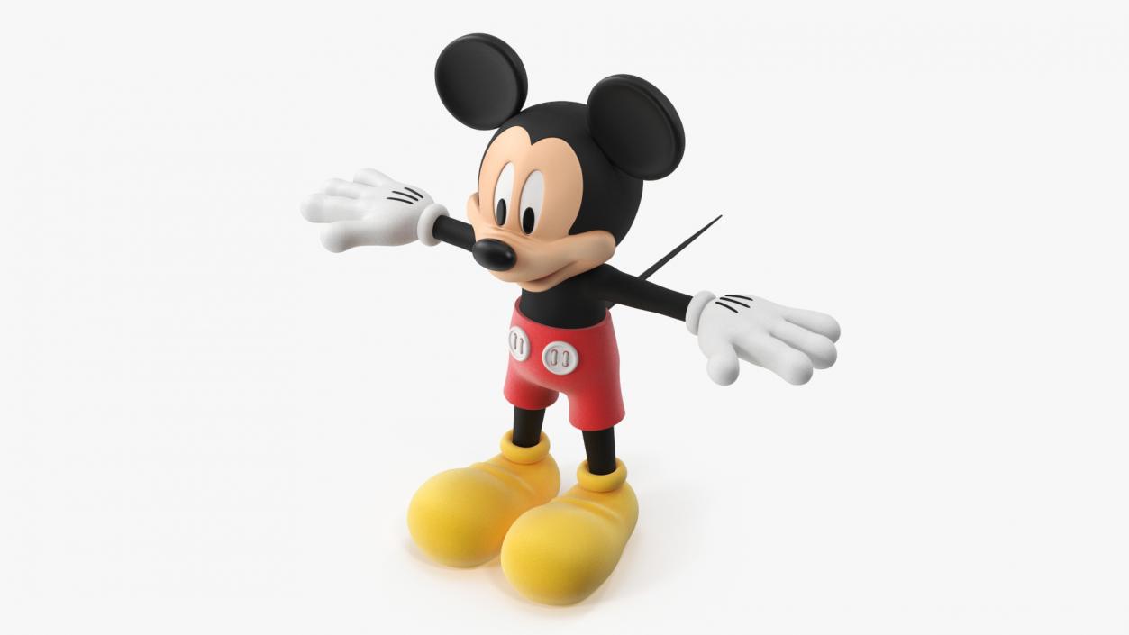 3D Cartoon Character Mickey Mouse Rigged for Cinema model