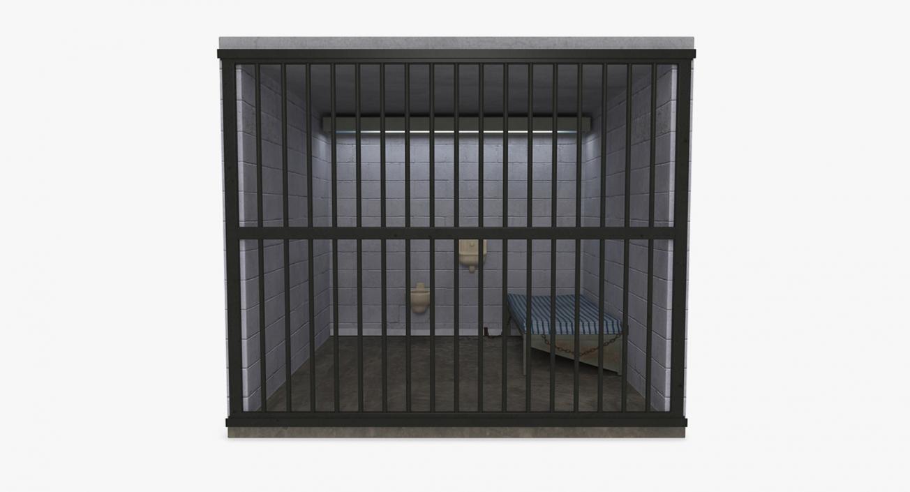 Prison Space with Male Skeleton Collection 3D