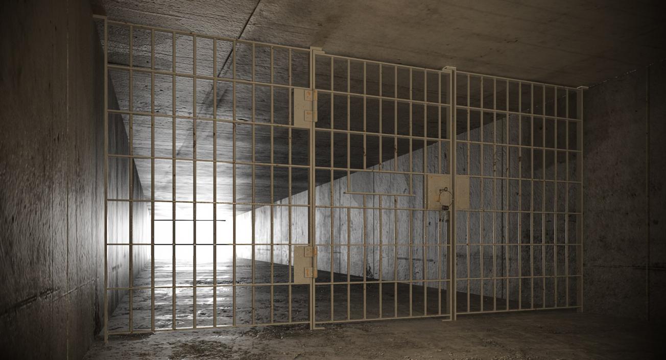 Prison Space with Male Skeleton Collection 3D