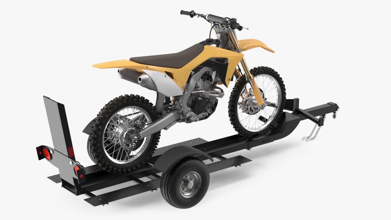 3D Motorcycle Trailer with Motorbike model