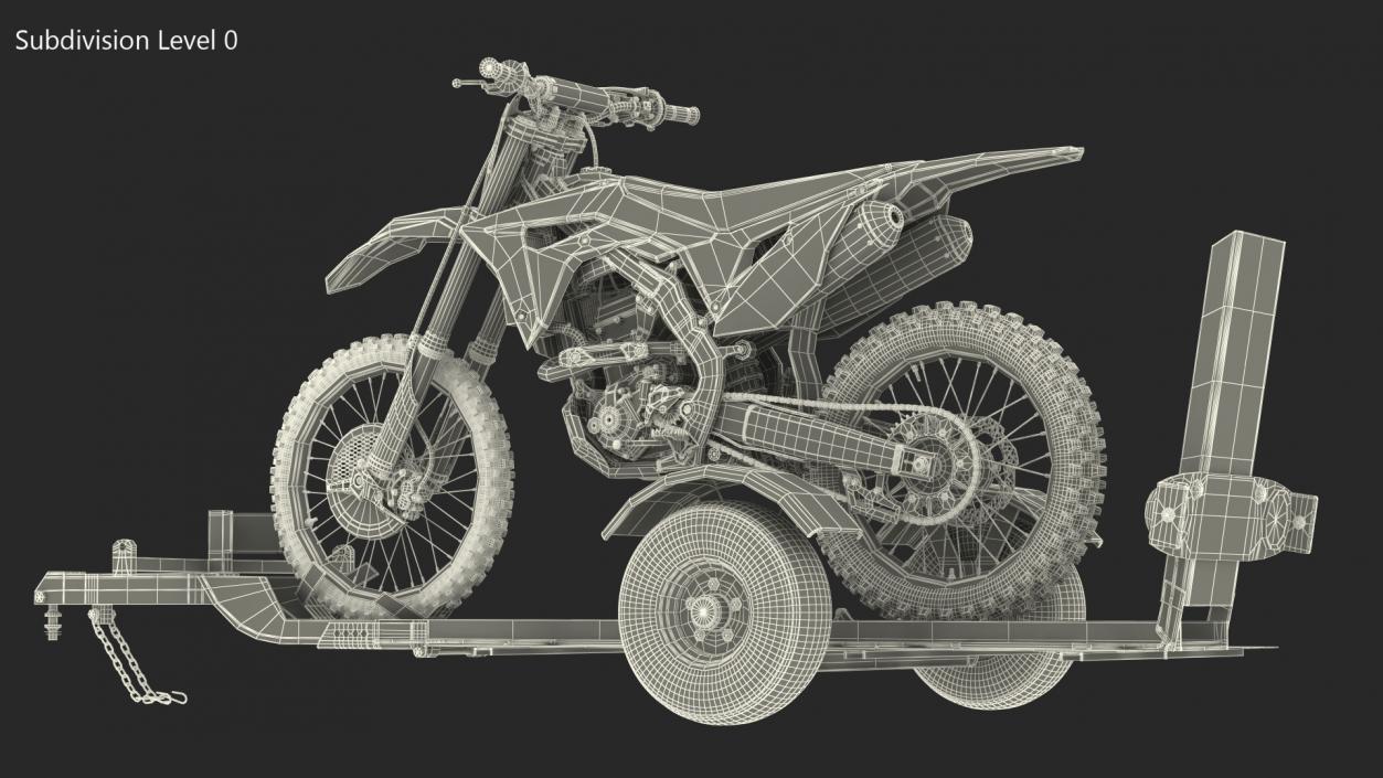 3D Motorcycle Trailer with Motorbike model