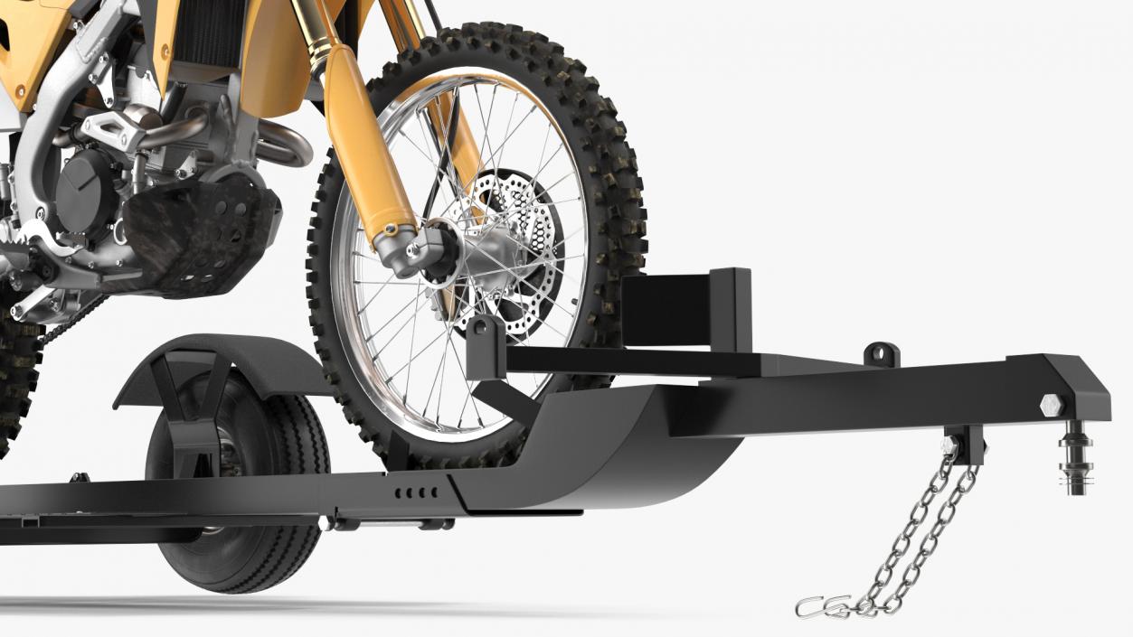 3D Motorcycle Trailer with Motorbike model