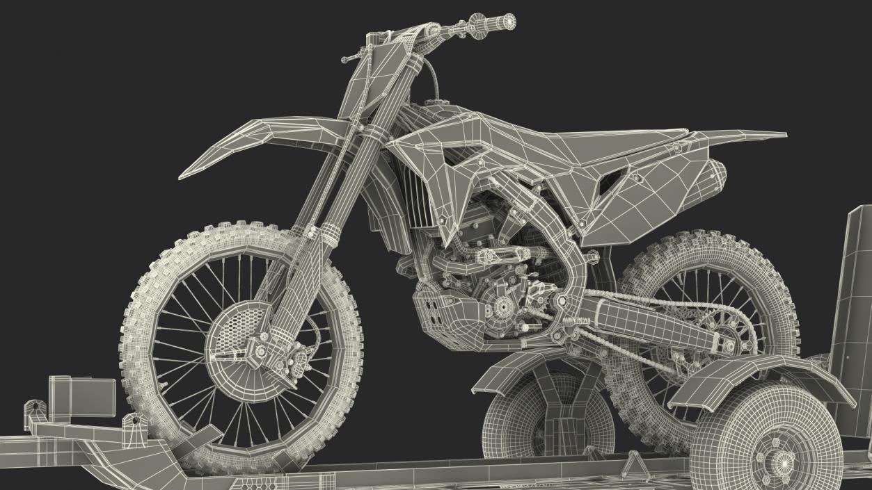 3D Motorcycle Trailer with Motorbike model