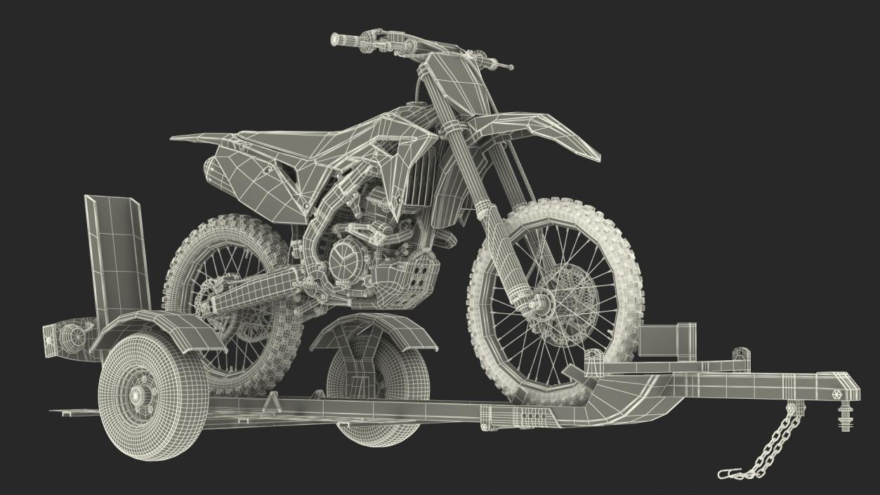 3D Motorcycle Trailer with Motorbike model