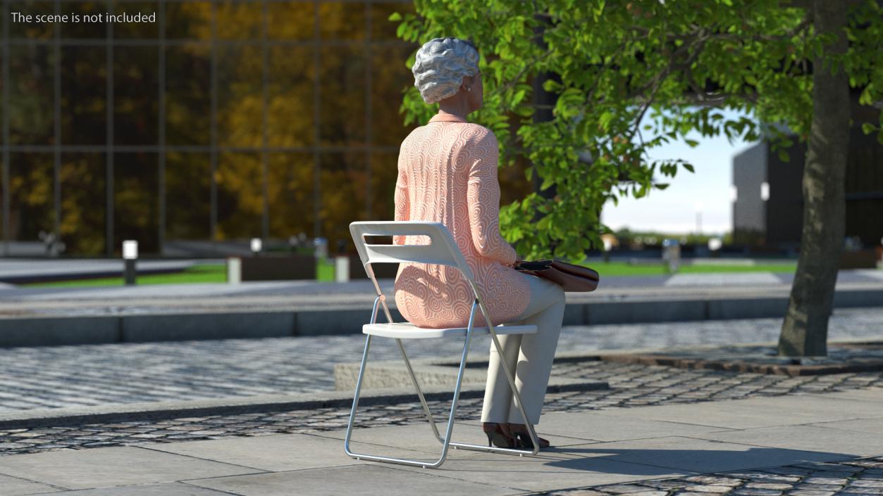 3D model Asian Old Ladies Sitting Collection